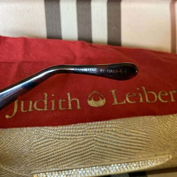 Judith Lieber Handmade in Italy Tortoise Crystal Encrusted Sunglasses